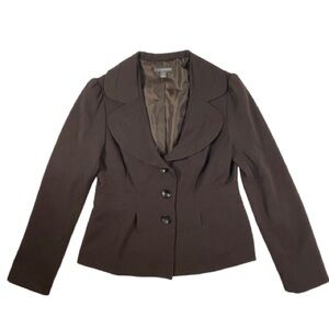 Apt. 9 Brown Blazer - Gorgeous Size 10 Notched Lapels - Button Up Blazer